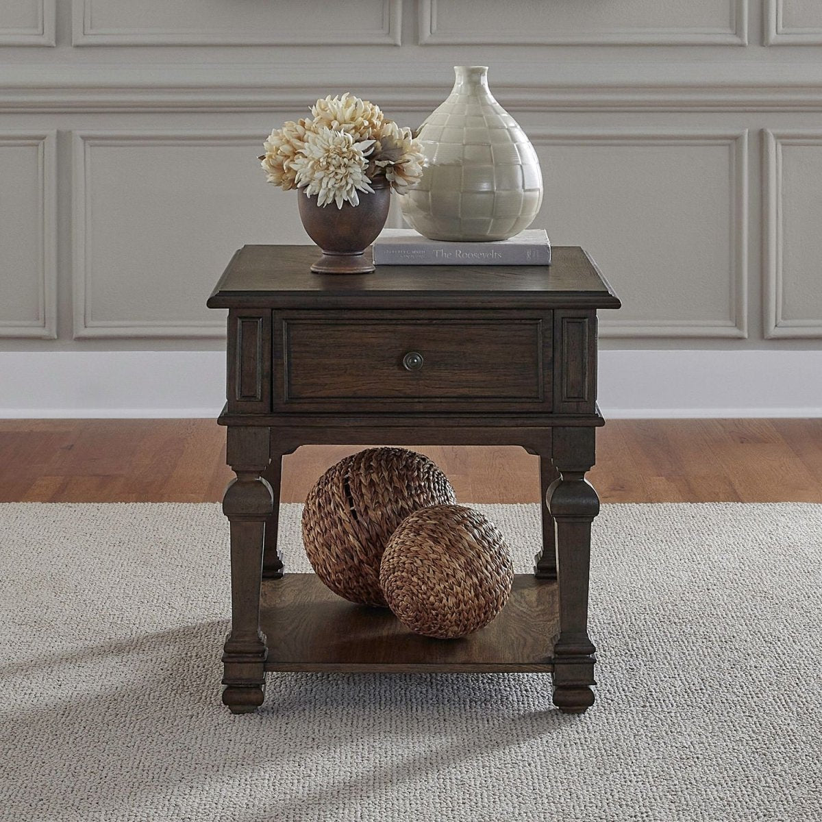 Provence Park - Drawer End Table - Brown End Tables by Liberty Furniture - Walls Furniture & Mattress