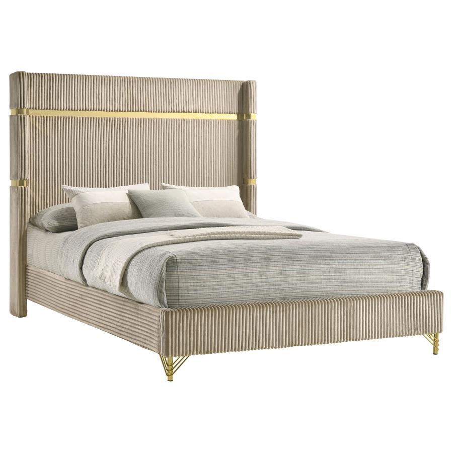 Lucia - Upholstered Wingback Bed Upholstered Beds by Coaster Fine Furniture - Walls Furniture & Mattress