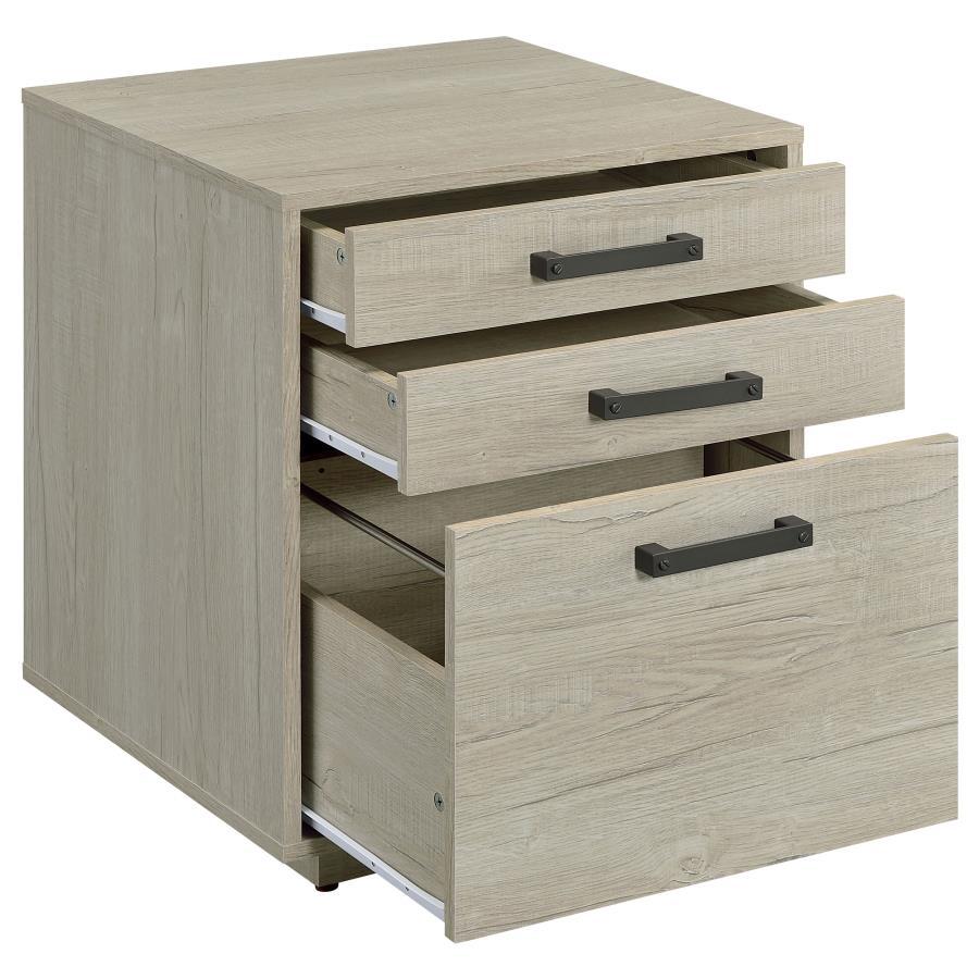 Loomis - 3 - Drawer Home Office File Cabinet - Whitewashed Gray Filing Cabinets by CoasterEssence - Walls Furniture & Mattress