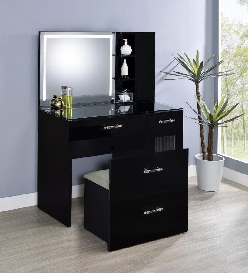 Flora - 2 - Drawer Vanity Set With LED Mirror Vanity Sets by Coaster Fine Furniture - Walls Furniture & Mattress