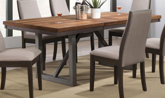 Spring Creek - Extension Dining Table - Natural Walnut Dining Tables with Extensions by CoasterEssence - Walls Furniture & Mattress