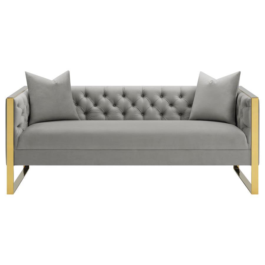 Eastbrook - Velvet Upholstered Tufted Sofa Set Stationary Sofas & Loveseats by CoasterElevations - Walls Furniture & Mattress