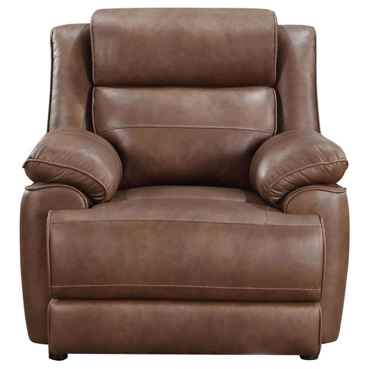 Ellington - Upholstered Padded Arm Accent Chair - Dark Brown Arm Chairs by Coaster Fine Furniture - Walls Furniture & Mattress