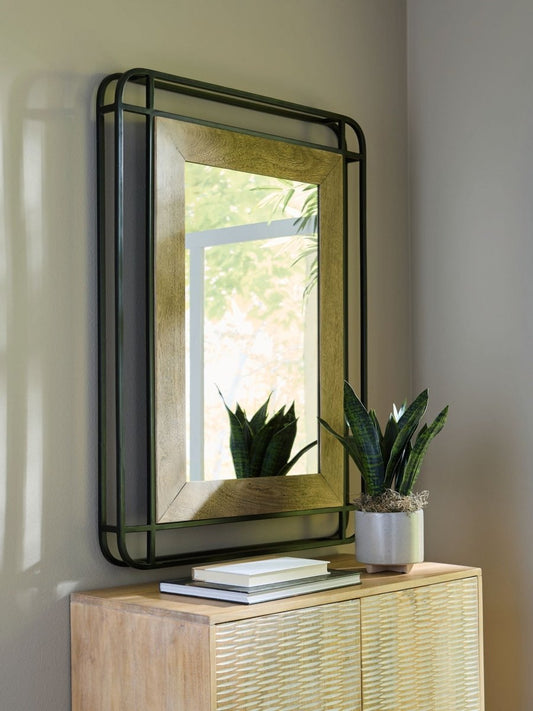 Beelman - Black / Brown - Accent Mirror Accent Mirrors by Signature Design by Ashley® - Walls Furniture & Mattress