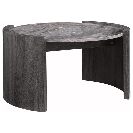 Gladstone - Round Faux Marble Top Table End Tables by Coaster Fine Furniture - Walls Furniture & Mattress