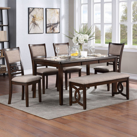 Gia - Dining Table Set 6 Piece Dining Room Sets by New Classic - Walls Furniture & Mattress