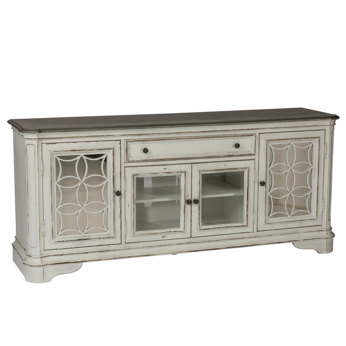 Magnolia Manor - EnteRTAinment TV Stand - Weathered Bisque TV Stands by Liberty Furniture - Walls Furniture & Mattress