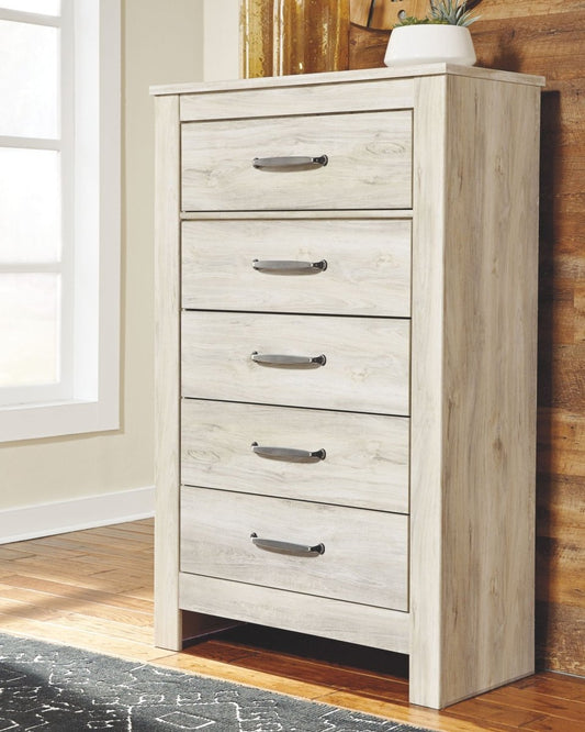 Bellaby - Five Drawer Chest - Whitewash Accent Chests by Signature Design by Ashley® - Walls Furniture & Mattress