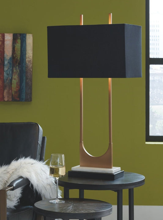 Malana - Metal Table Lamp - Brass Finish Table Lamps by Signature Design by Ashley® - Walls Furniture & Mattress