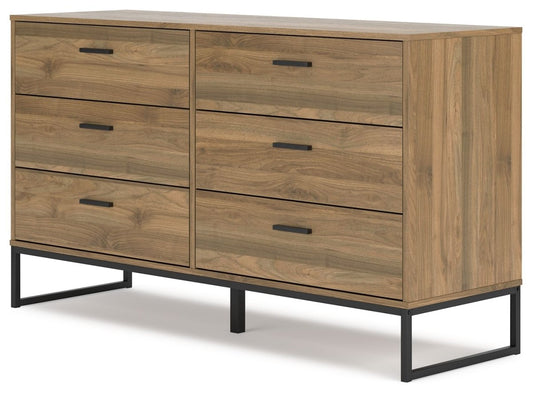 Deanlow - Six Drawer Dresser - Honey Dressers by Signature Design by Ashley® - Walls Furniture & Mattress