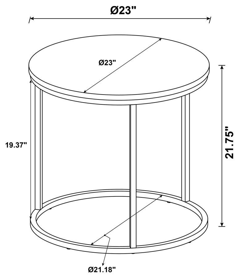 Lainey - Round Faux Marble Side End Table End Tables by CoasterEveryday - Walls Furniture & Mattress