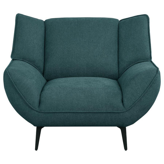 Acton - Upholstered Flared Arm Accent Chair - Teal Blue Arm Chairs by Coaster Fine Furniture - Walls Furniture & Mattress