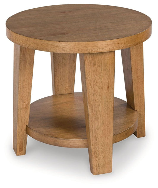 Kristiland - Round End Table - Light Brown End Tables by Signature Design by Ashley® - Walls Furniture & Mattress