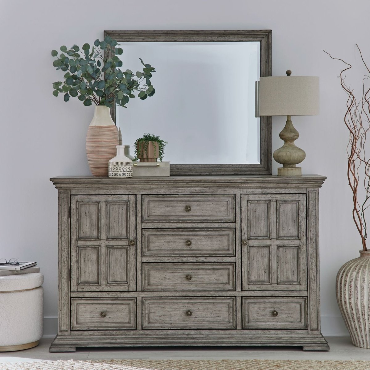 Big Valley - Dresser & Mirror Dresser & Mirror by Liberty Furniture - Walls Furniture & Mattress