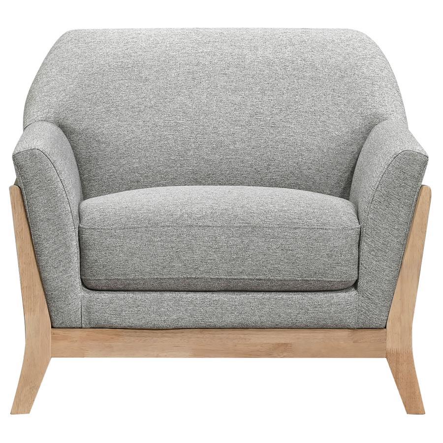 Vaughn - Fabric Upholstered Flared Arm Accent Chair - Gray Arm Chairs by Coaster Fine Furniture - Walls Furniture & Mattress