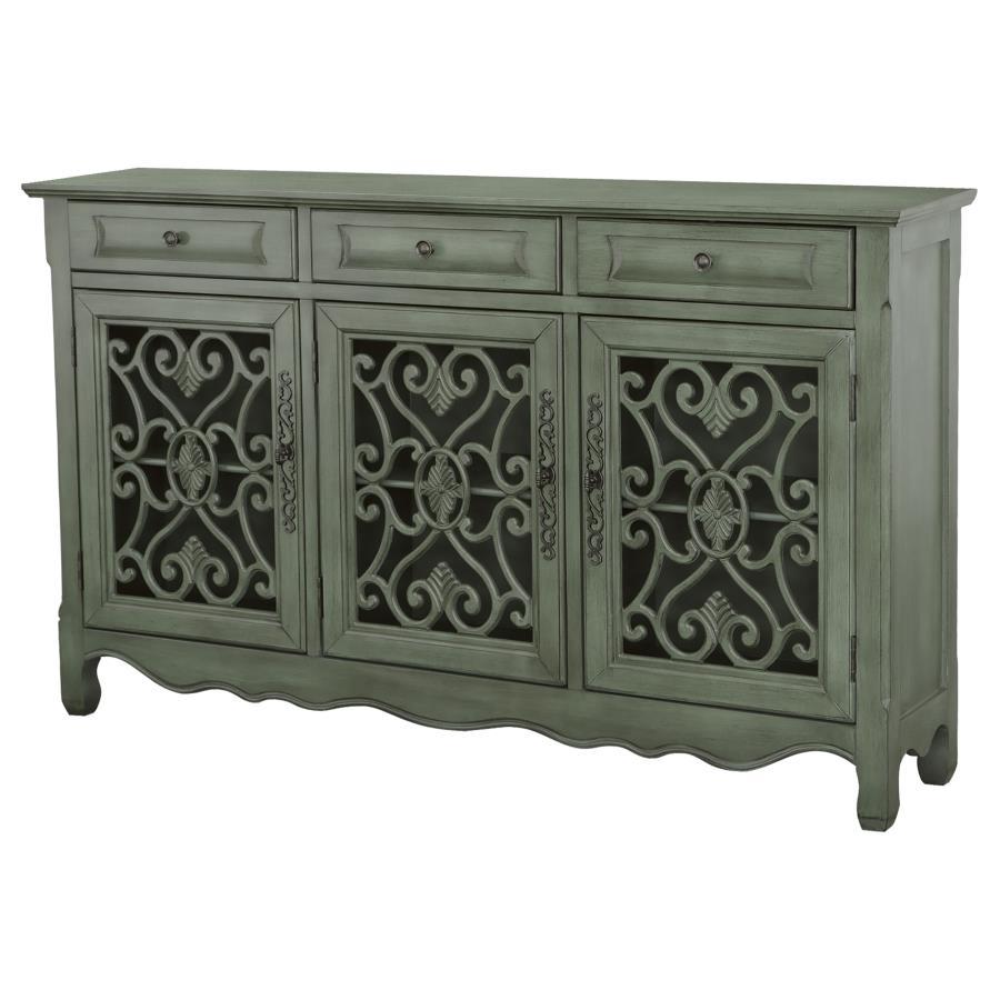 Madeline - 3 - Drawer Scrollwork Accent Cabinet - Antique Green Accent Cabinets by CoasterEssence - Walls Furniture & Mattress