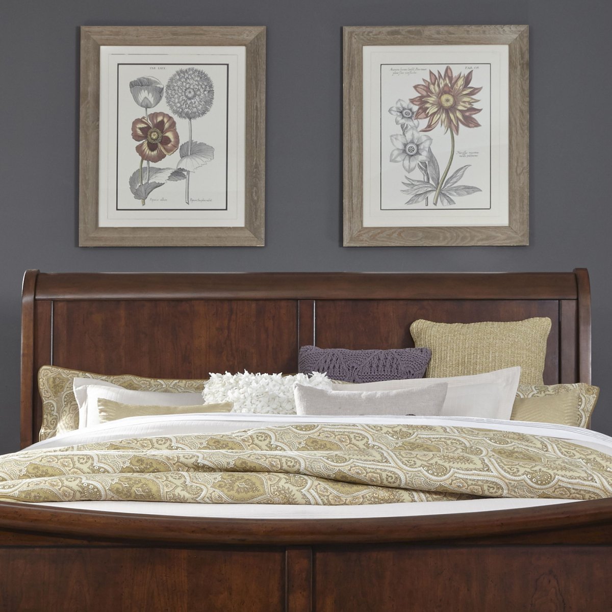 Rustic Traditions - Sleigh Headboard Sleigh Headboards by Liberty Furniture - Walls Furniture & Mattress