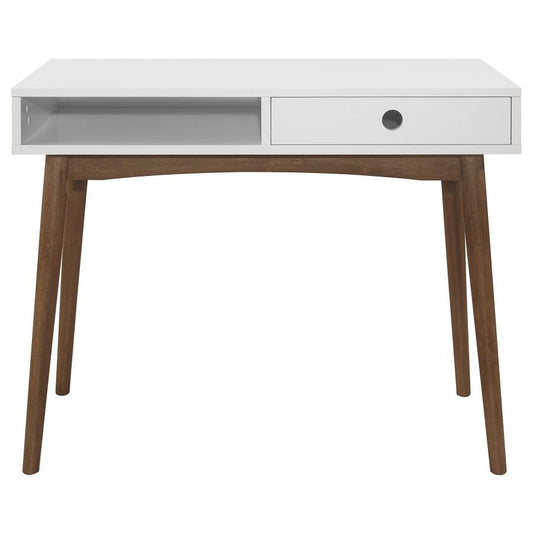 Bradenton - 1 - Drawer Wood Writing Desk - White Writing Desks by CoasterEveryday - Walls Furniture & Mattress