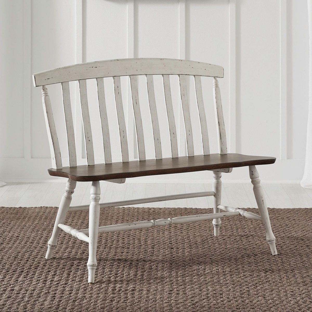 Al Fresco - Slat Back Bench (RTA) - White Benches by Liberty Furniture - Walls Furniture & Mattress