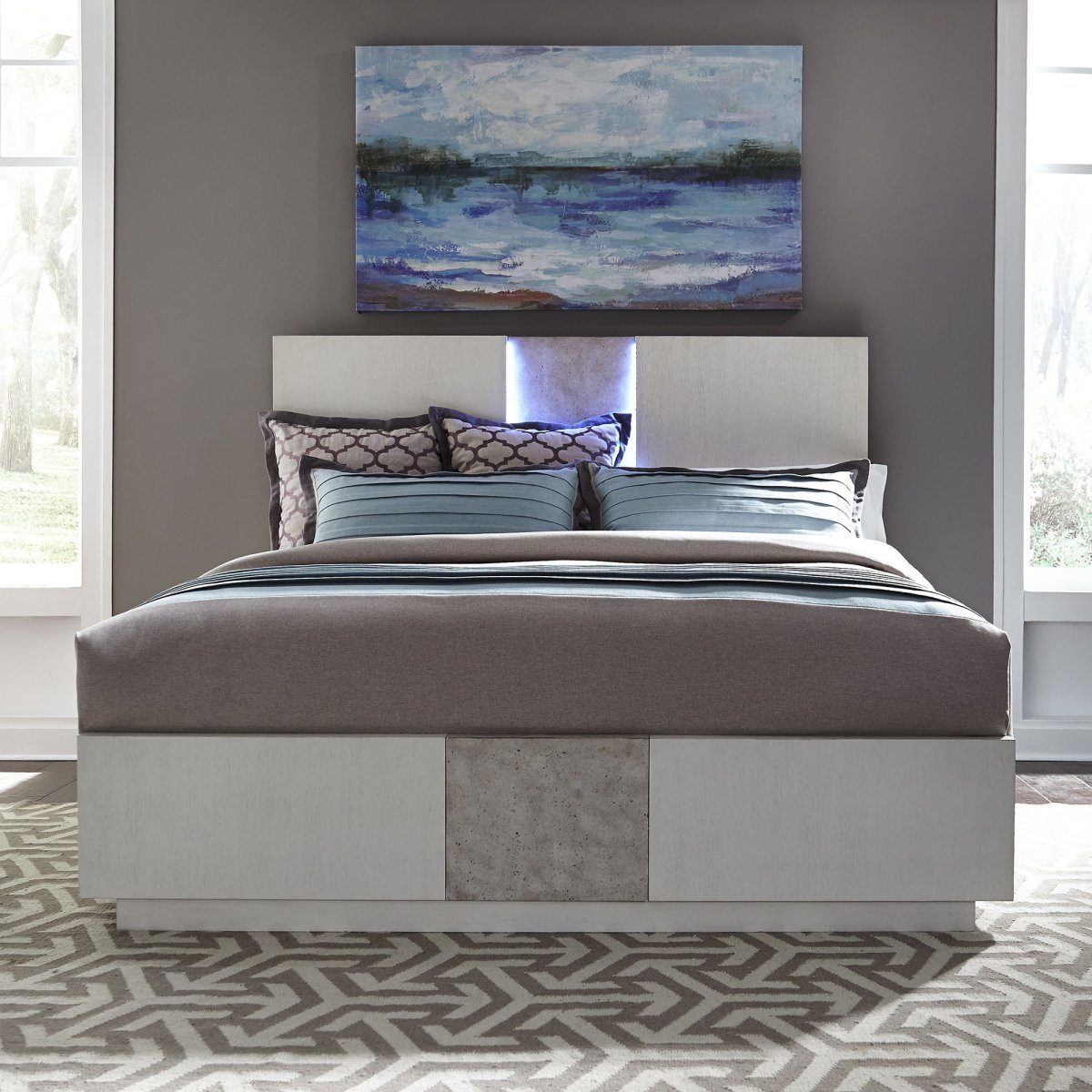 Mirage - King Panel Bed - White Panel Beds by Liberty Furniture - Walls Furniture & Mattress