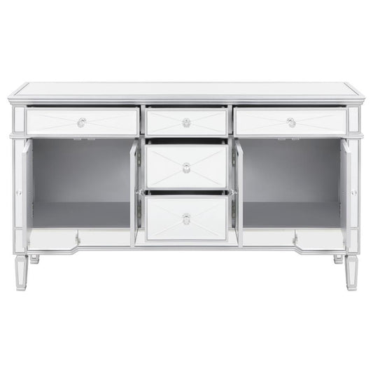 Duchess - 5 - Drawer Mirrored Storage Accent Cabinet - Silver Accent Cabinets by CoasterElevations - Walls Furniture & Mattress
