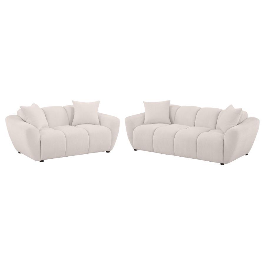Destino - Chenille Splayed Arm Sofa Set Stationary Sofas & Loveseats by Coaster Fine Furniture - Walls Furniture & Mattress