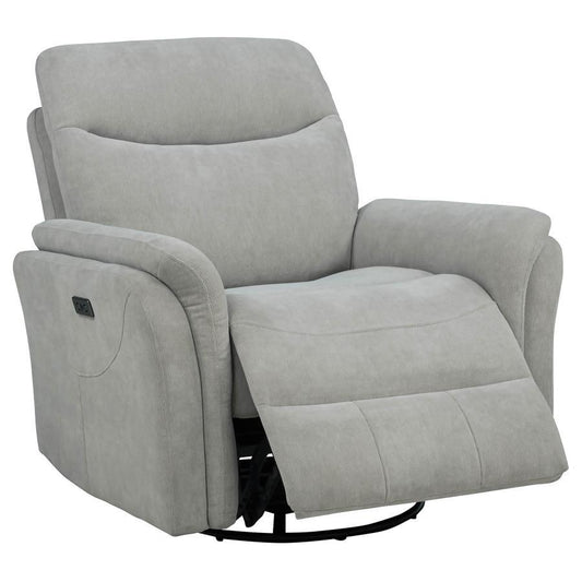 Adler - Upholstered Power Swivel Glider Recliner Swivel Glider Chairs by Coaster Fine Furniture - Walls Furniture & Mattress