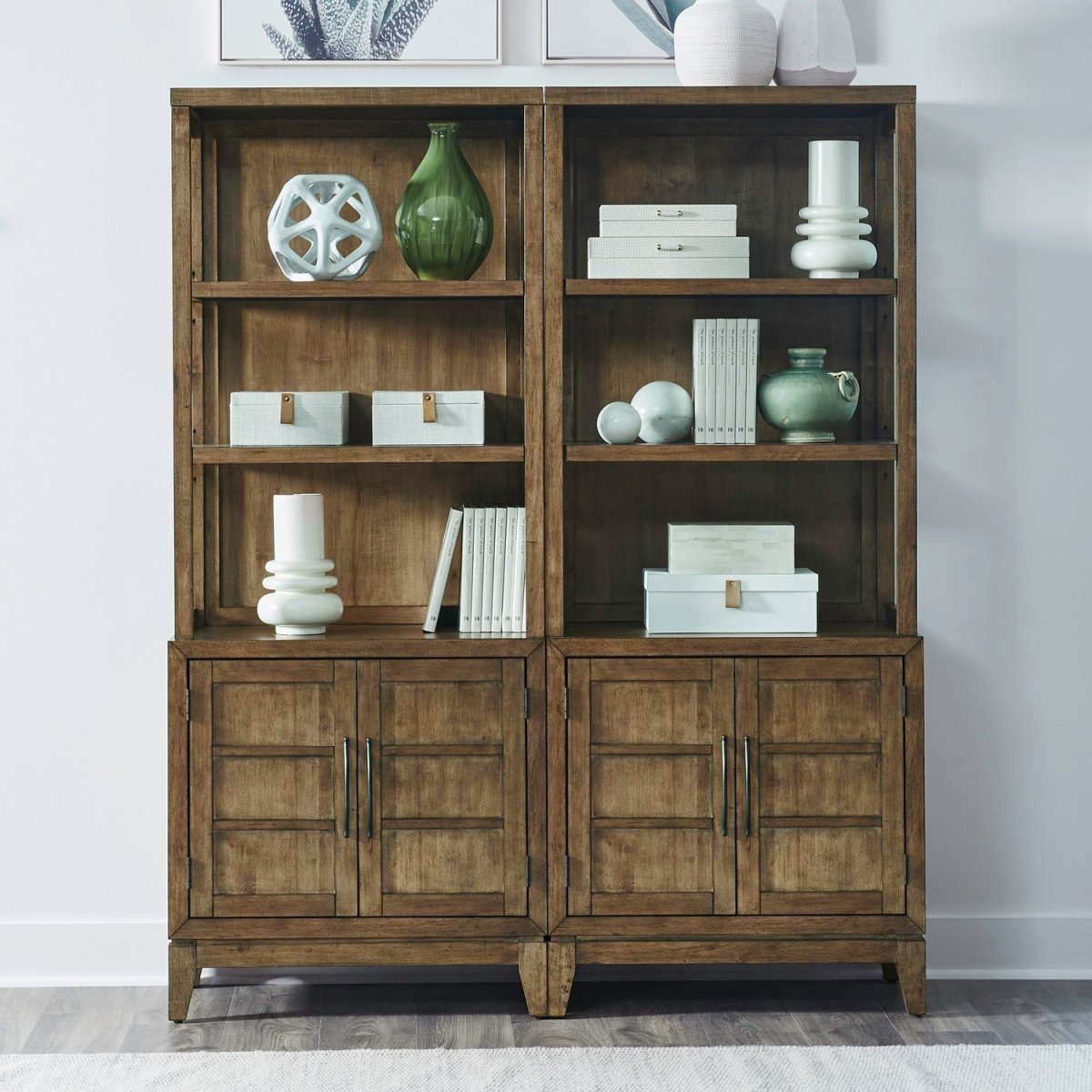 Shaker Lakes - 2 Piece Bunching Bookcase - Harvest Brown 2 Piece Home Office Sets by Liberty Furniture - Walls Furniture & Mattress