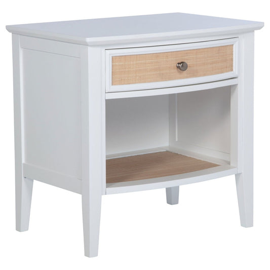 Bexhill - 1 - Drawer Nightstand Bedside Table - White Accent Nightstands by Coaster Fine Furniture - Walls Furniture & Mattress