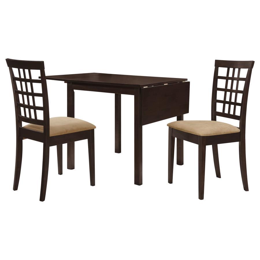 Kelso - 3 Piece Drop Leaf Dining Table Set - Cappuccino 3 Piece Dining Room Sets by CoasterEveryday - Walls Furniture & Mattress