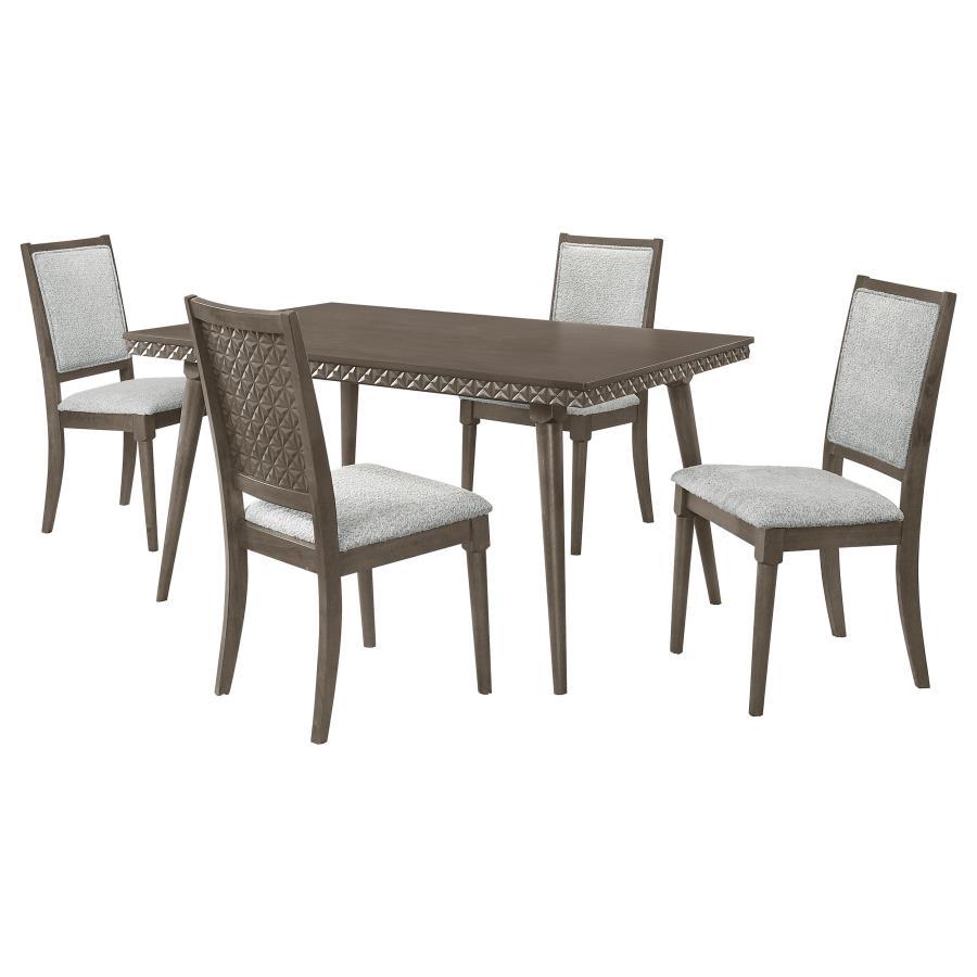 Onslow - 5 Piece Rectangular Dining Set - Dark Brown 5 Piece Dining Room Sets by Coaster Fine Furniture - Walls Furniture & Mattress