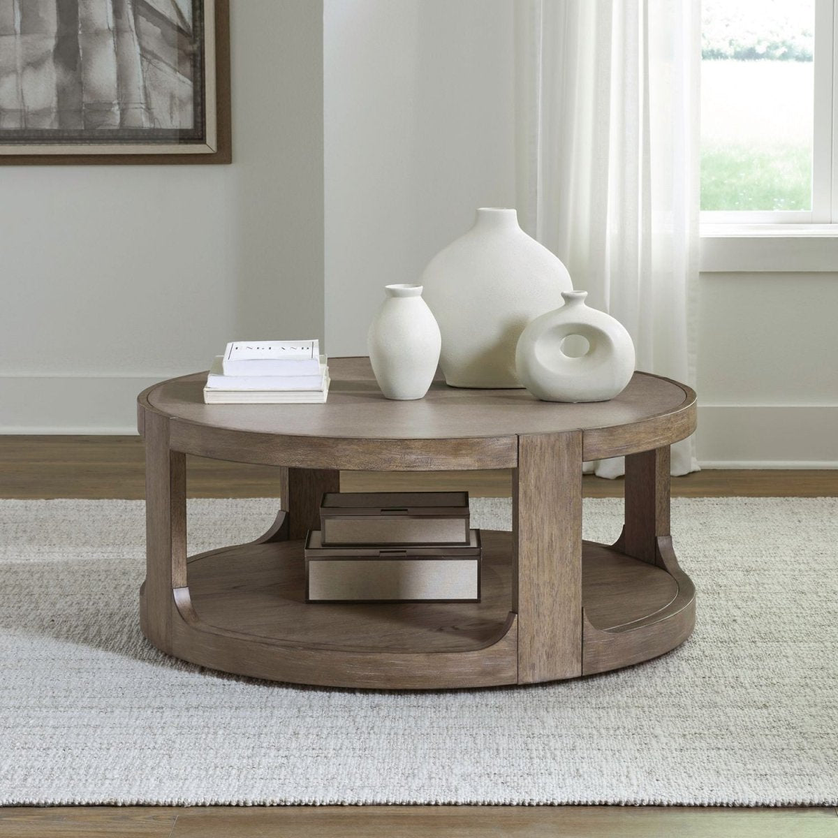 South Bend - Round Cocktail Table - Brown Cocktail Tables by Liberty Furniture - Walls Furniture & Mattress