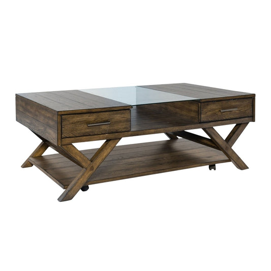 Lennox - Display Cocktail Table - Dark Brown Cocktail Tables by Liberty Furniture - Walls Furniture & Mattress