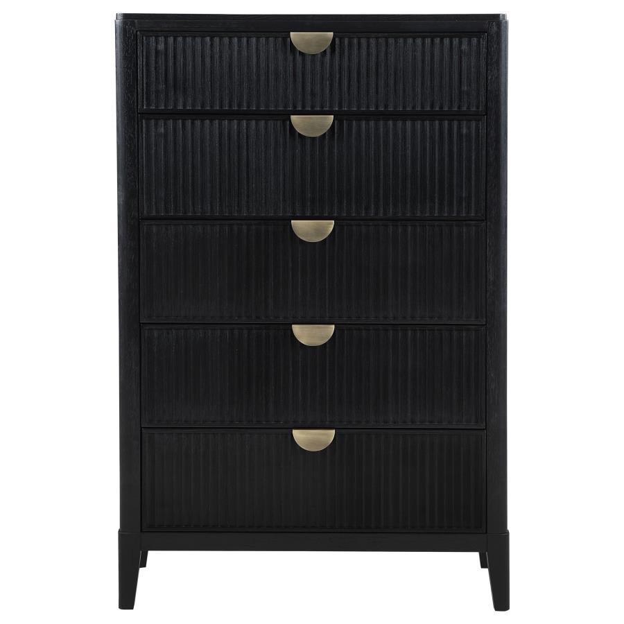 Brookmead - 5 - Drawer Bedroom Chest - Black Accent Chests by Coaster Fine Furniture - Walls Furniture & Mattress