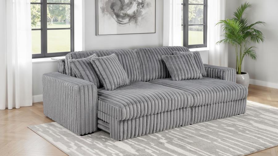 Jacana - Corduroy Upholstered Dual Power Chaise Sofa Reclining Sectionals by Coaster Fine Furniture - Walls Furniture & Mattress