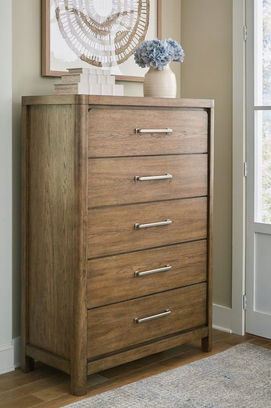 Cabalynn - Five Drawer Chest - Light Brown Accent Chests by Signature Design by Ashley® - Walls Furniture & Mattress