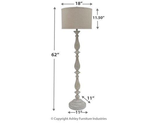 Bernadate - Poly Floor Lamp - Whitewash Floor Lamps by Signature Design by Ashley® - Walls Furniture & Mattress