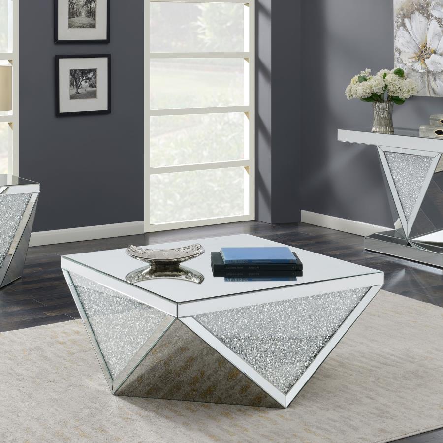 Amore - Square Mirrored Acrylic Crystal Table End Tables by CoasterElevations - Walls Furniture & Mattress