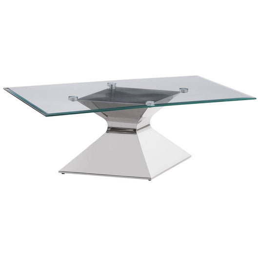 Jenny - Glass Top Stainless Steel Table End Tables by CoasterEveryday - Walls Furniture & Mattress