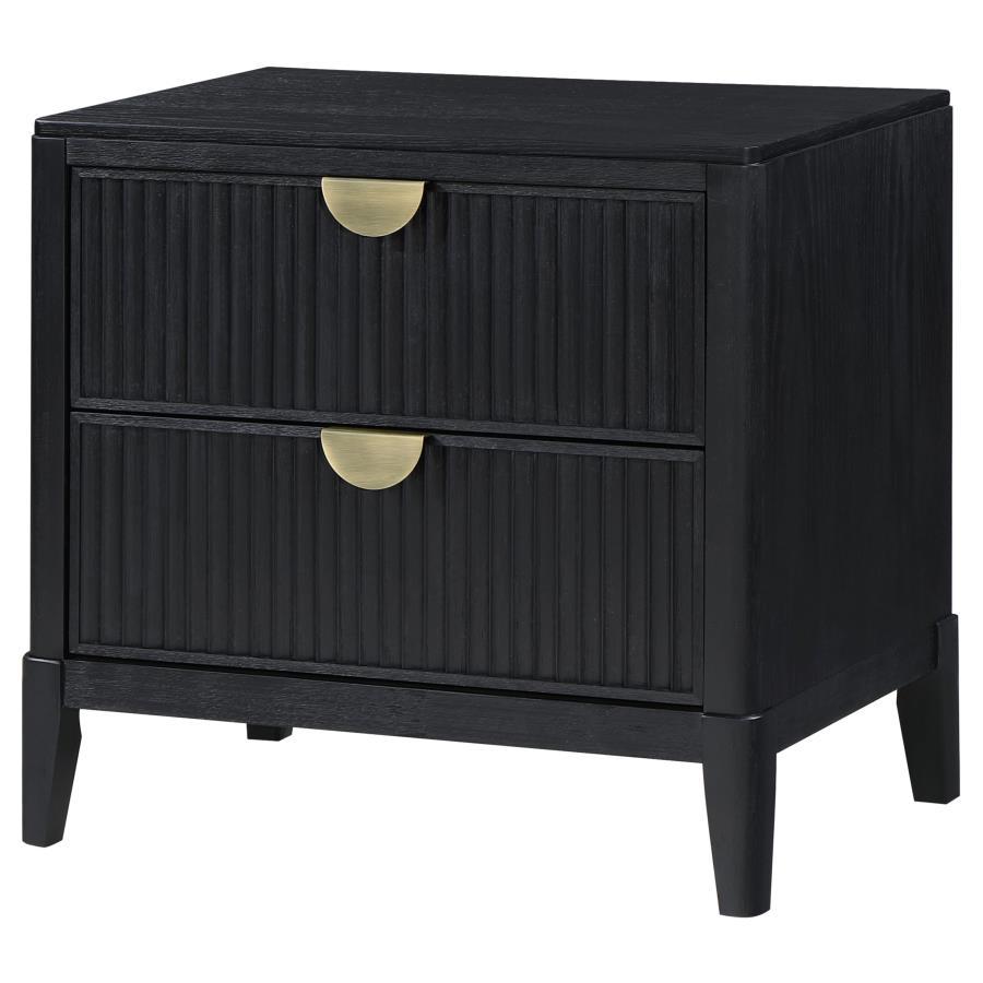 Brookmead - 2 - Drawer Nightstand - Black Accent Nightstands by Coaster Fine Furniture - Walls Furniture & Mattress