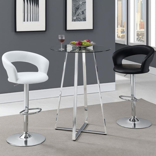 Zanella - Round Glass Top Bistro Bar Table - Chrome Bar Tables by CoasterEveryday - Walls Furniture & Mattress