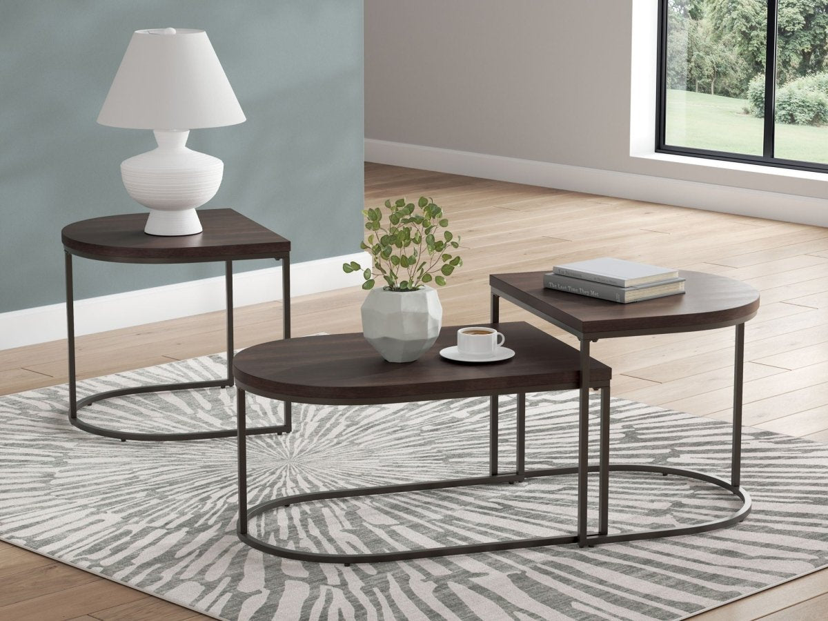 Vanmore - Dark Brown - Occasional Table Set (Set of 3) Table Sets by Signature Design by Ashley® - Walls Furniture & Mattress