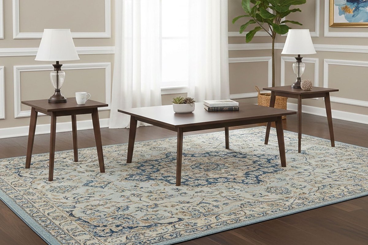 Reid - 3 Piece Occasional Set (1 Coffee & 2 End Tables) - Walnut Table Sets by New Classic - Walls Furniture & Mattress