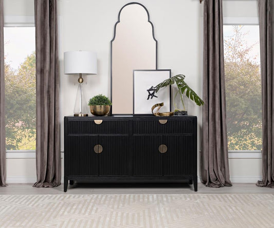 Brookmead - 4 Door Sideboard Buffet Storage Cabinet - Black Buffets by Coaster Fine Furniture - Walls Furniture & Mattress