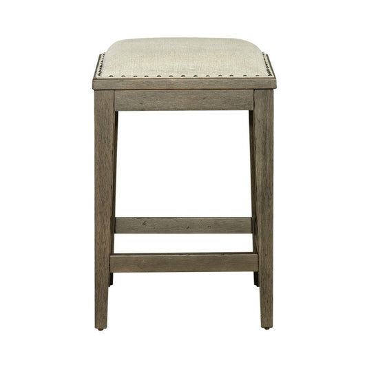 Americana Farmhouse - Upholstered Console Stool - Light Brown Counter Height (24" - 27") by Liberty Furniture - Walls Furniture & Mattress