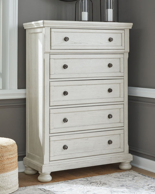 Robbinsdale - Five Drawer Chest - Antique White Accent Chests by Signature Design by Ashley® - Walls Furniture & Mattress