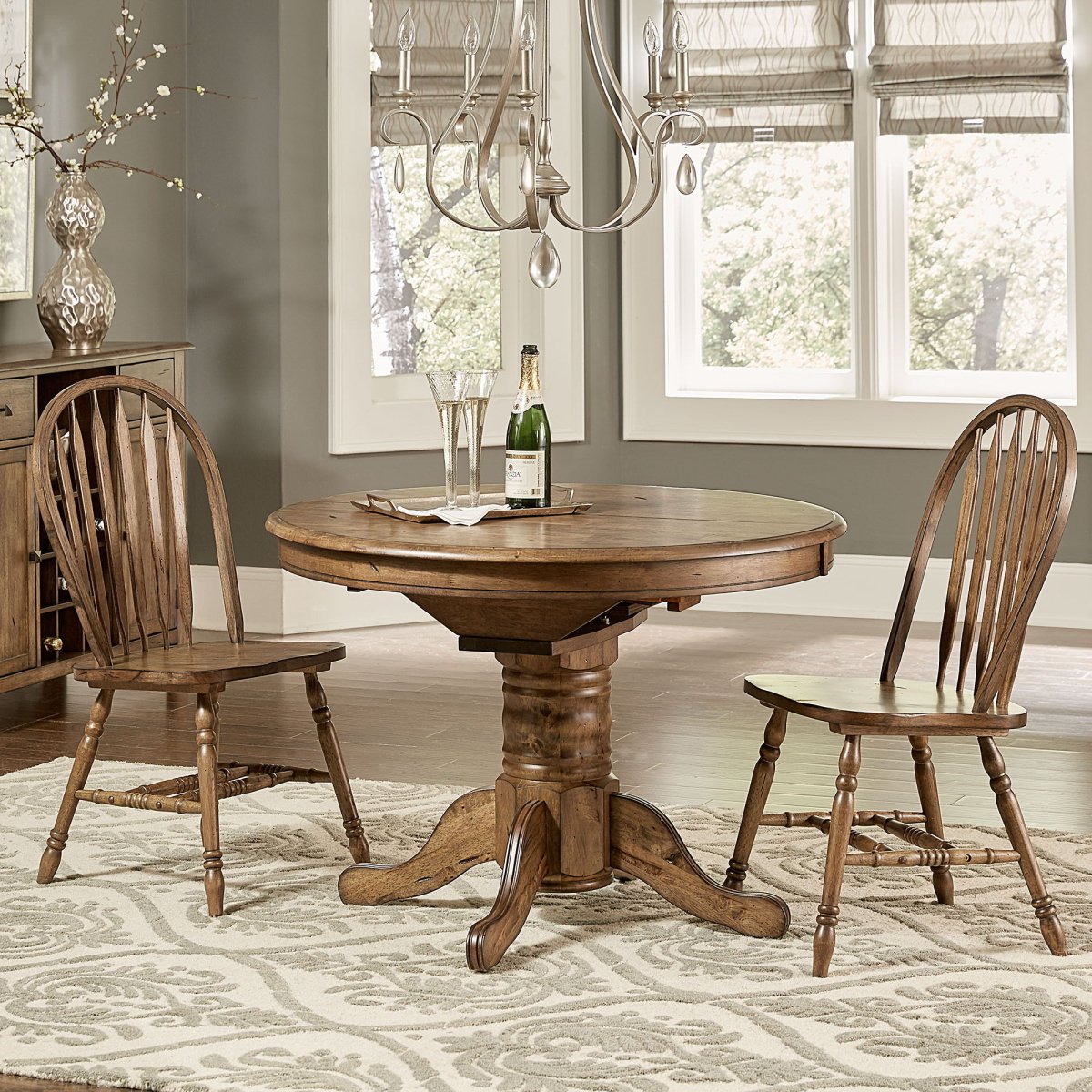 Carolina Crossing - Pedestal Table Set 3 Piece Dining Room Sets by Liberty Furniture - Walls Furniture & Mattress