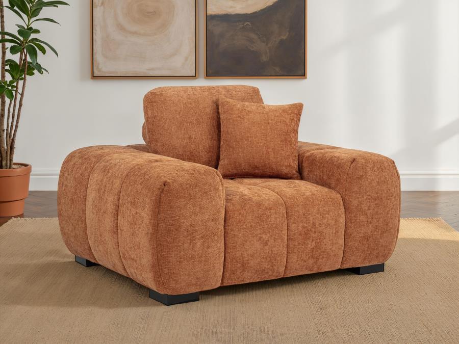 Octavia - Fabric Upholstered Track Arm Accent Chair Arm Chairs by Coaster Fine Furniture - Walls Furniture & Mattress