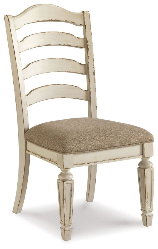 Realyn - Dining UPH Side Chair (Set of 2) - Ladderback - Chipped White Chair Sets by Signature Design by Ashley® - Walls Furniture & Mattress