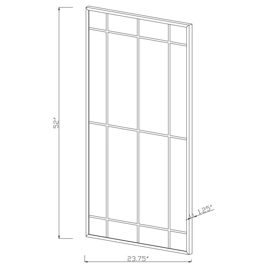 Annetta - Window Pane Floor Or Wall Mirror - Black Floor Mirrors by CoasterEveryday - Walls Furniture & Mattress